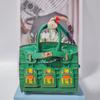 Moni Você Bolsa Prata Casa Pequena Pendurada Adorável Ornamento Criativo Pequena Janela Chaveiro de Carro Pendurado Bolsa para Fone de Ouvido Bolsa para Trocos