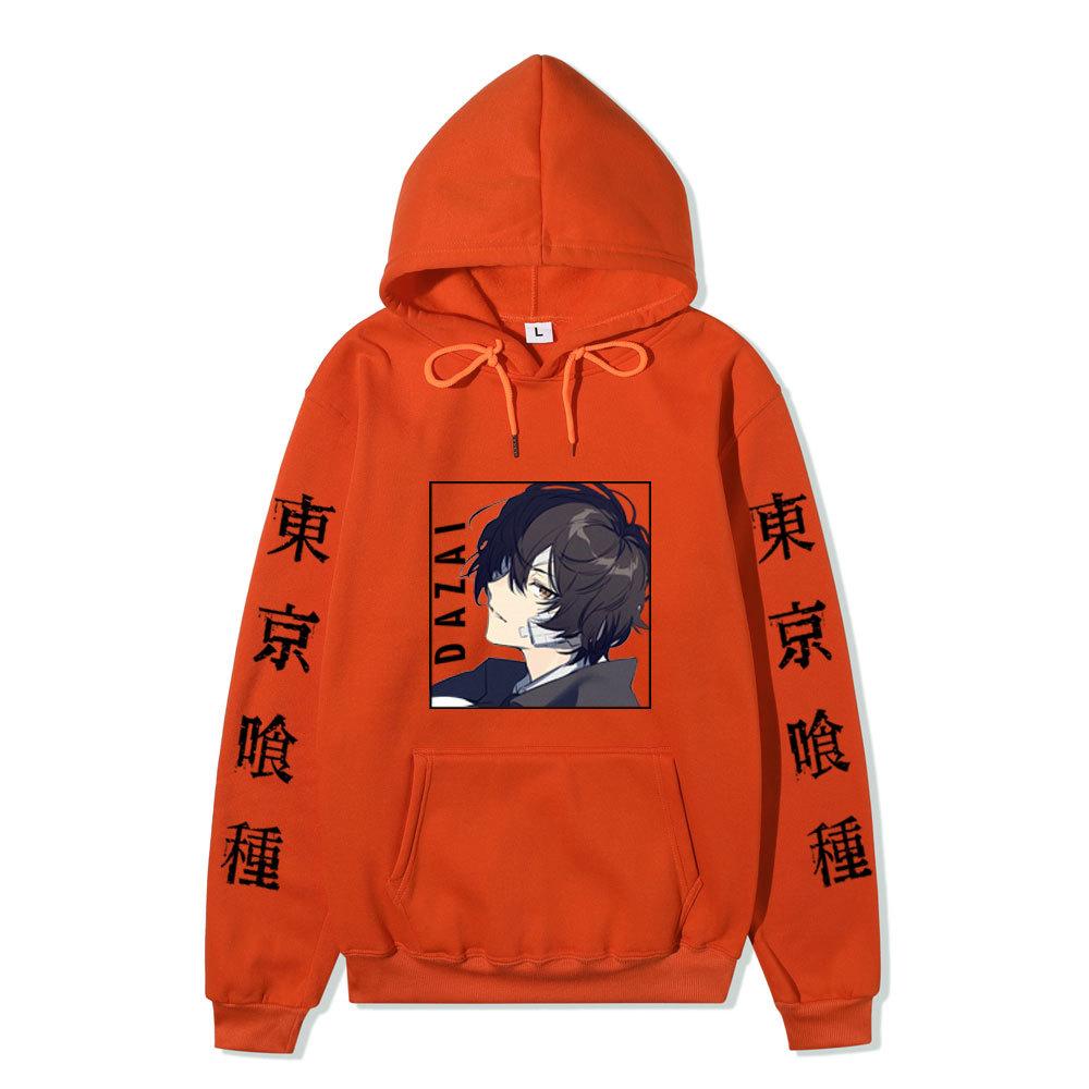 Bungo Stray Dogs Dazai Osamu Unisex Fleece Hoodie Autumn Winter Anime Character Tokyo Kanji Print Long Sleeve Pullover Sweatshirt