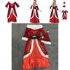 Elegant Red Santa Claus Adult Women's Christmas Costume Dress With Cozy Faux Fur Trim
