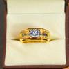 Moissanite Oval Cut With 925 Sterling Silver Gold Plated Ring For Men's #B280 JL375681927611