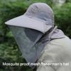 Herren Outdoor Mückenfestes Netz-Gesichtsabdeckung Fischerhut mit atmungsaktivem Polyester für Angeln Camping Wandern