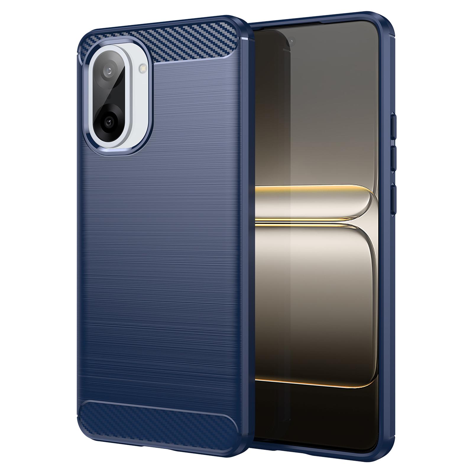 

Для OnePlus Ace 5 Racing 5G/Nord CE5 5G Чехол Защитная накладка для телефона Текстура углеволокна Матовый Blue