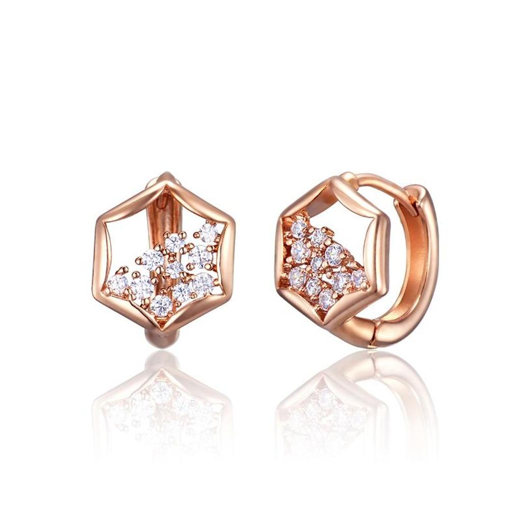

[ELLE Jewelry] 14K GF Hexagonal Cubic Point Earrings ELGPEE563 rose gold