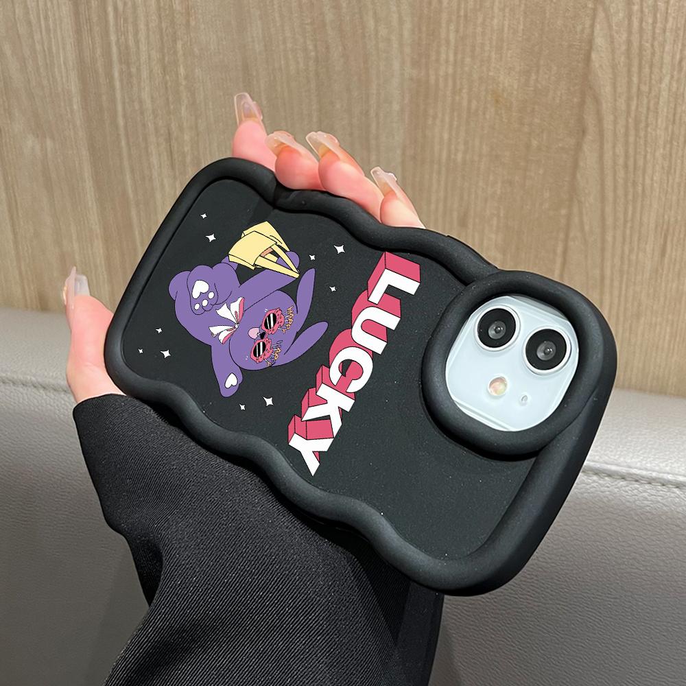 For Infinix Hot 40i 30i Smart 8 OPPO A18 A38 A58 A60 A78 Reno12 FS Vivo Y18 Y28 Y36 Y22s Y17s Cute Rabbit Pattern Soft Silicone Wave Edge Phone Case