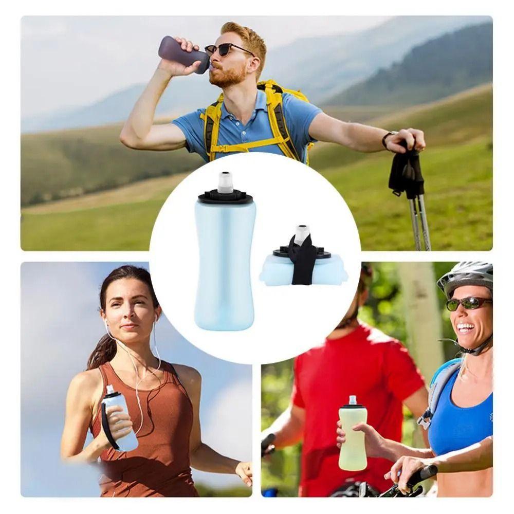 350ml Capacity Collapsible Sport Bottle Food Grade Silicone Travel Foldable Cup  Camping Trips
