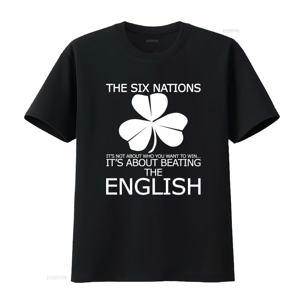 Maglietta da Rugby da Uomo Irlanda Sei Nazioni Rugger The Non Riguarda Chi Vuoi Che Vinci Battere Inglesi vintage Lavata Elastica