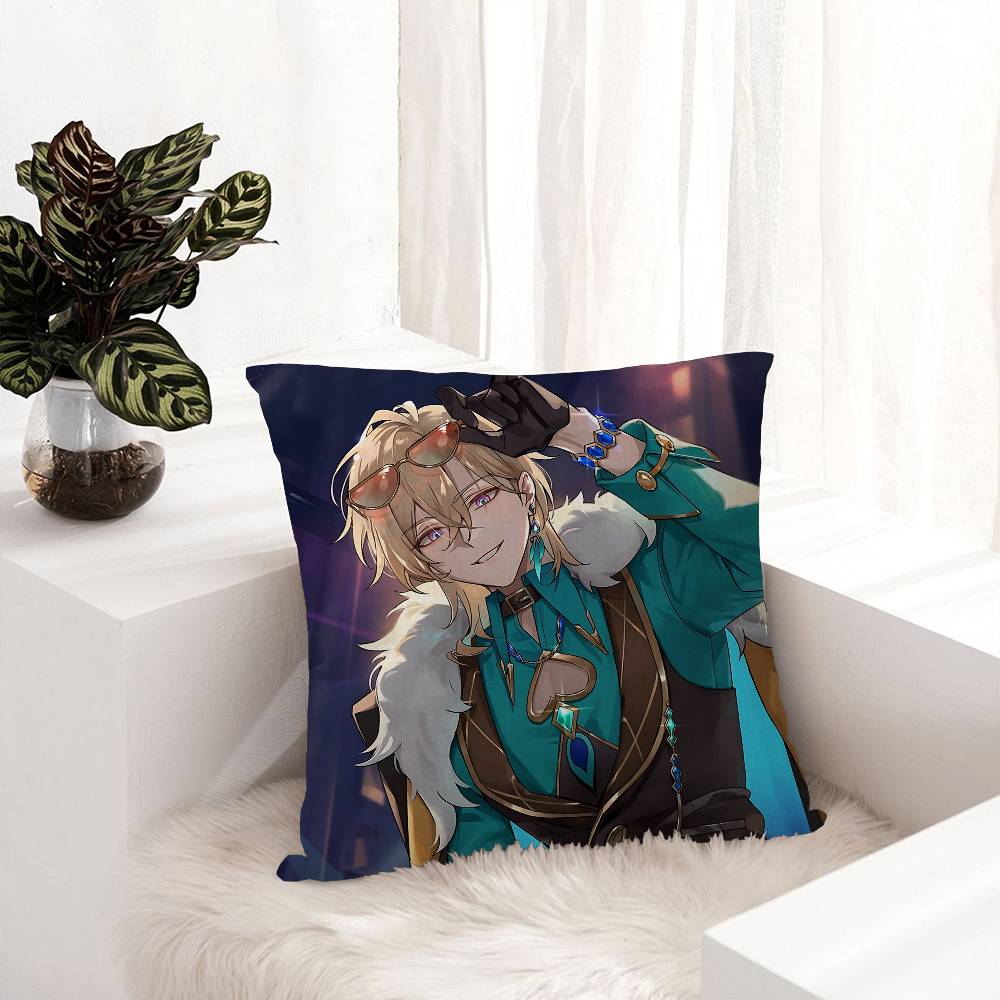 Game Honkai Star Rail Aventurine Cushion Cover Polyester Sofa Cushions Decorative Throw Pillows Home Decoration Pillowcover