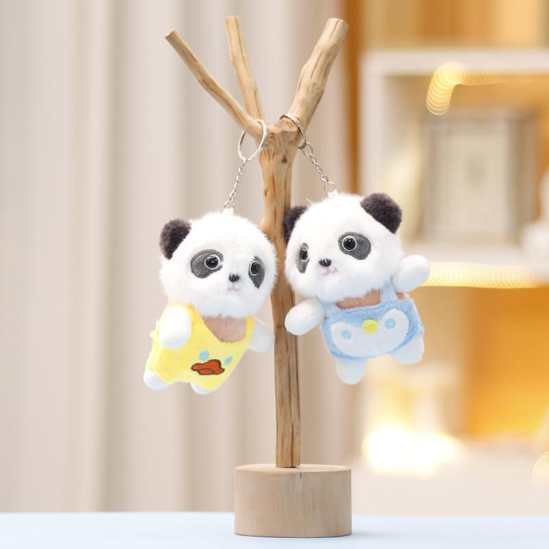 Cute Keychain Panda Cartoon Girl Backpack Decoration Hanging Plush Gift Doll