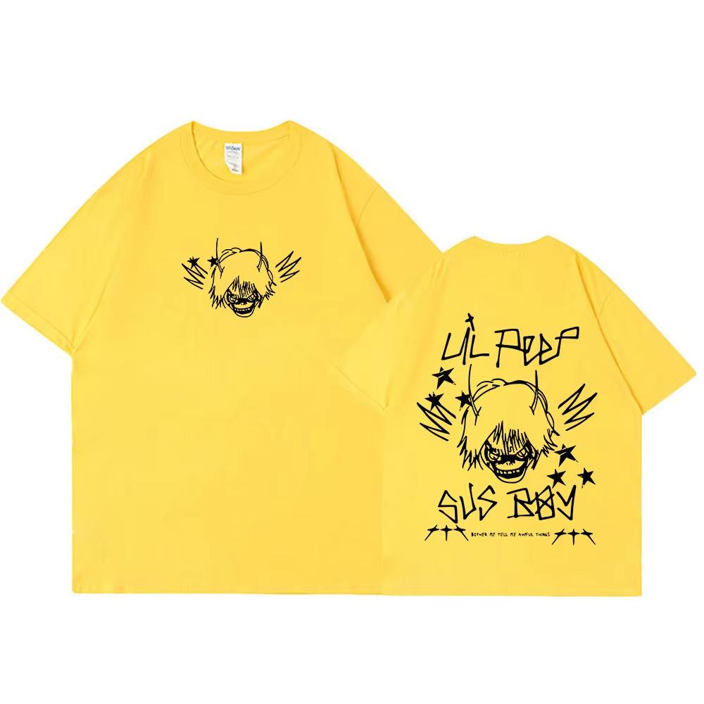 Rapper Lil Peep SUS BOY T-shirts Men's Women Clothing Fashion T-shirt Cotton Casual Short Sleeve Gothic Cotton Oversized T-shirts