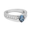 London Blue Topaz Tapered Five- 925Stone Ring - 925 Sterling Silver
