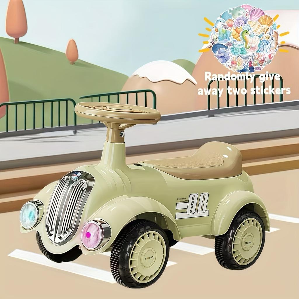 Kids Twist Go Ride On Car Toy Bike Sturdy Anti-Rollover Design with Storage Seat, 5 Vibrant Colors,Random 2 Stickers Included,Batteries Not Included