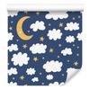 Stars, Clouds and Sleeping Moons Wallpaper for Living Room and Bedroom 50x1000