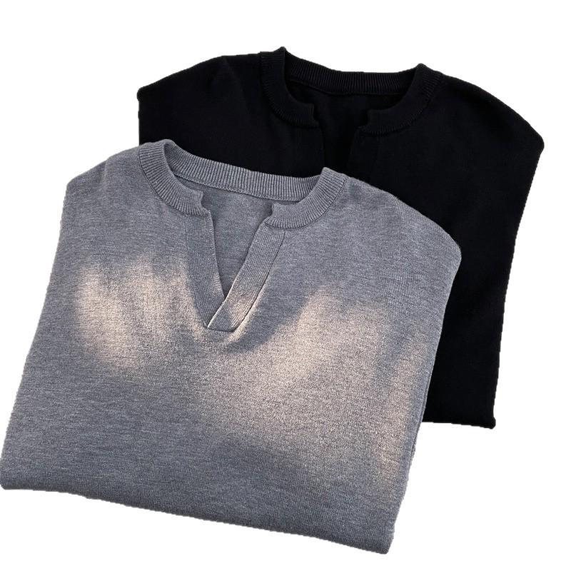 Men's Korean Style V-Neck Loose Knit Sweater
