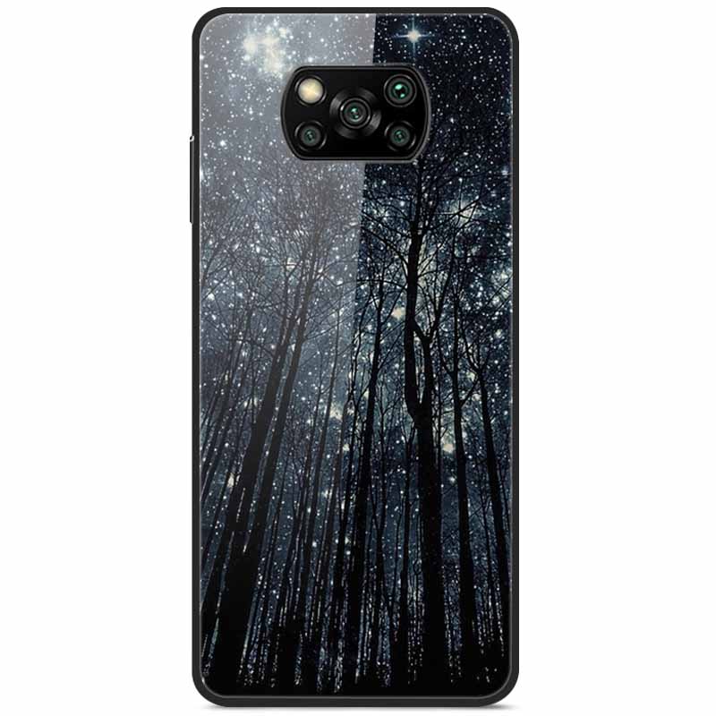 

Закаленное Стекло Жесткий Чехол Для Poco X3 Pro Чехол Роскошный Пейзаж Расписной Funda Capa Для Xiaomi Poco X4 Pro 5G M5S C40 Чехлы Coque Poco C40