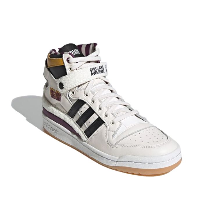 adidas Girls Are Awesome x Forum High Cloud White Purple Unisex Sneakers Chalk-White Core-Black Purple-Beauty GY2632