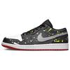 Air Jordan 1 Slip Resistant Abrasion Resistant Low Top Vintage Basketball Shoes Men's Black White 553558-161(Team181-)