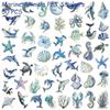 Mysterious Marine Animals Waterproof PET Stickers (50 Sheets) for Suitcase, Notebook, and Phone