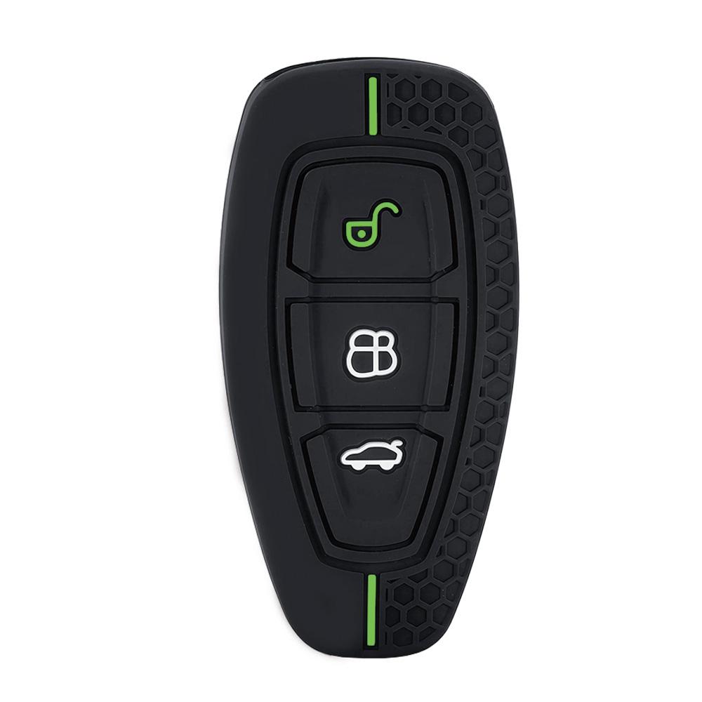 New Car Key Pack for Ford ST Fiesta Focus Mondeo Ecosport Kuga Edge Escape Metallic Silicone Car Key Fob Case Accessories