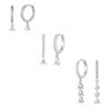 Elegant Teardrop Zircon Tassel Earrings Versatile Hoop Stud Set Sophisticated Dangle Drop Jewelry For Women Daily Wear