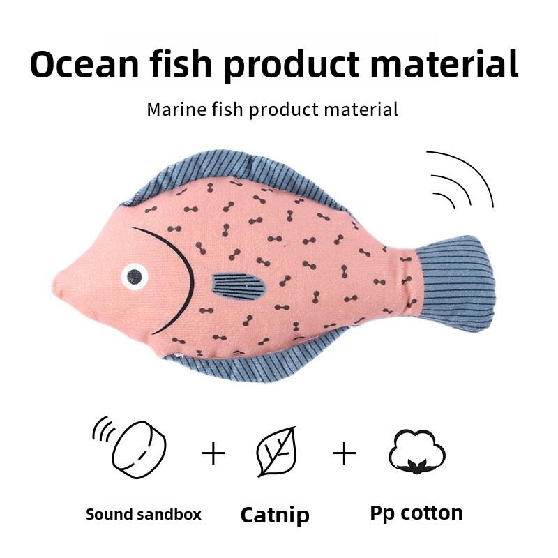 Cat Toys, Cat Teasing Pillows, Cat Plush Fish Toys, Self-entertaining Plush Printed Toys, New Fish Making Sounds Toys
