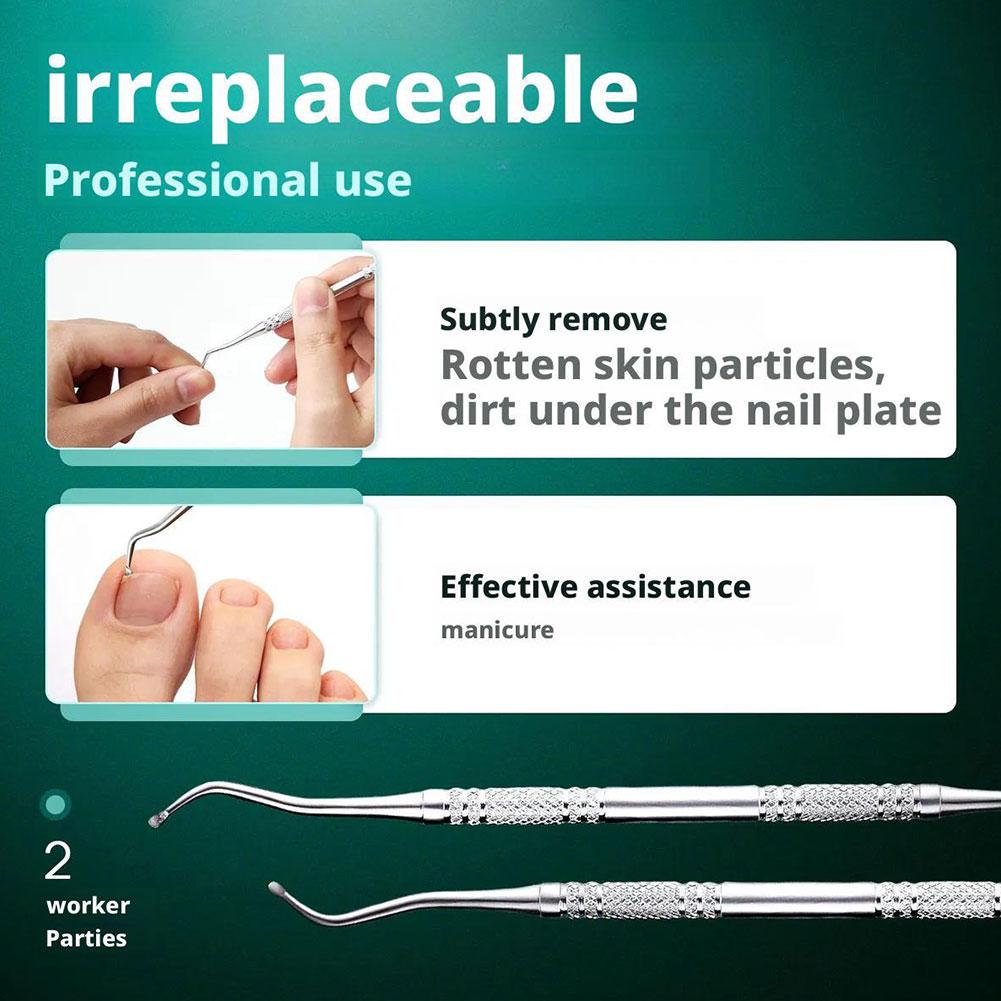 1pc Premium Double-Headed Nail Tool - Stainless Steel & Trimmer, Beveled Callus Remover Effortl S0V9
