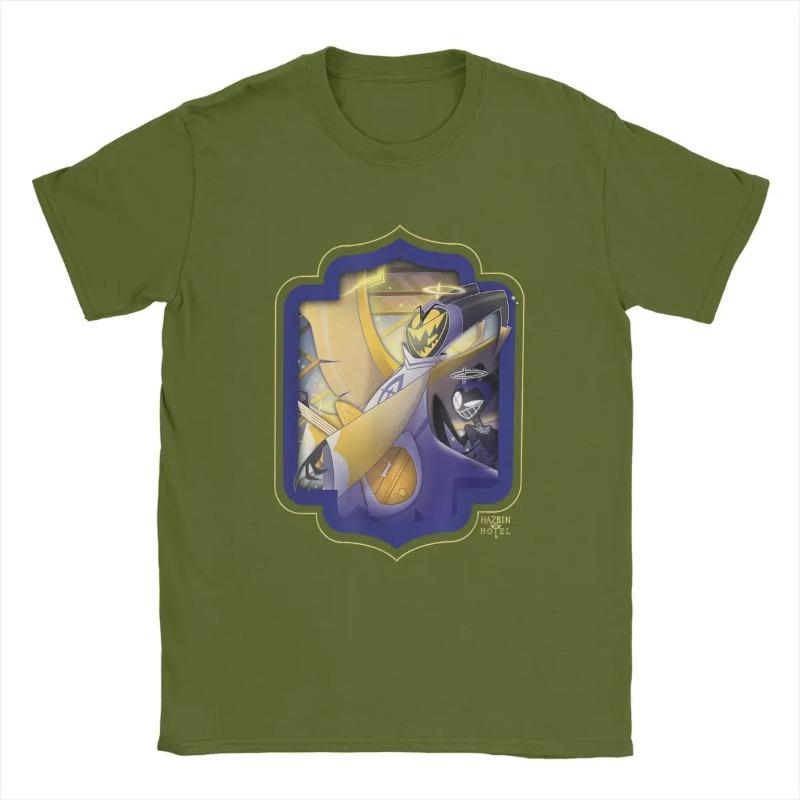 Herren Hazbin T-Shirt Hotels Adam Casual 100% Baumwoll-Tees Kurzarm Anime Actionfigur Cartoon T-Shirts O-Ausschnitt Kleidung Shirts