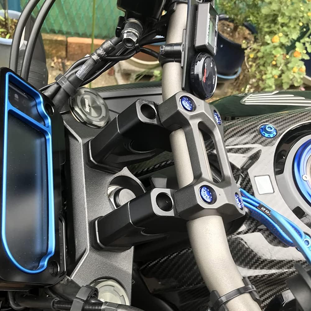 LEDISHUN Handlebar Risers for Honda CB650R (2019-2023), Increases Handlebar Height by 2.8cm and Moves 2cm Backward (Black)