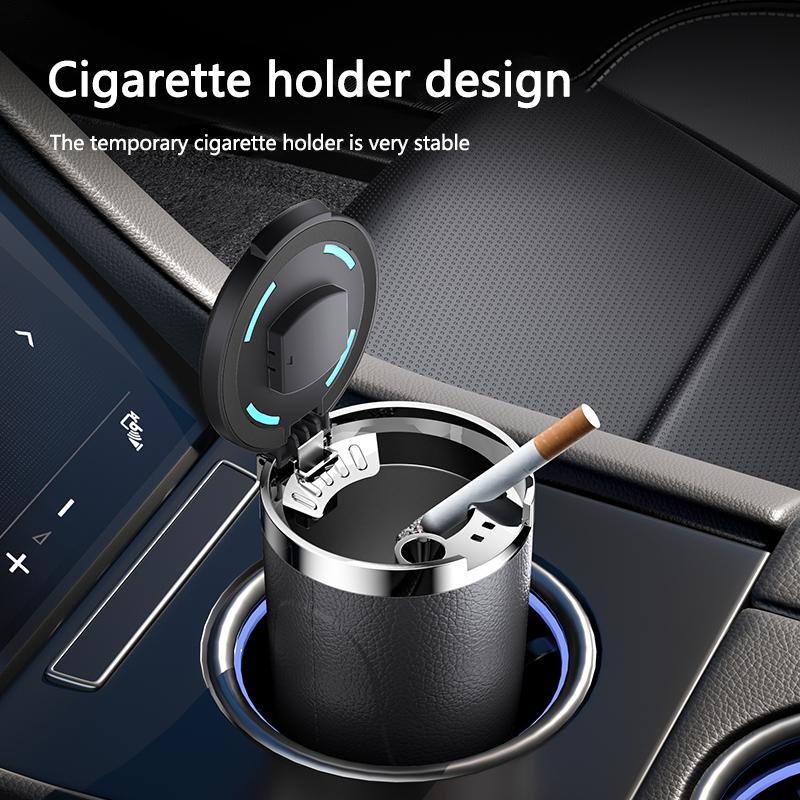CRX1 Car LED Ashtray Alloy Garbage Cup Auto Ashtray Flame Retardant Cigarette Holder Box For Mercedes Benz Amg GLC GLE W205 W213 W166