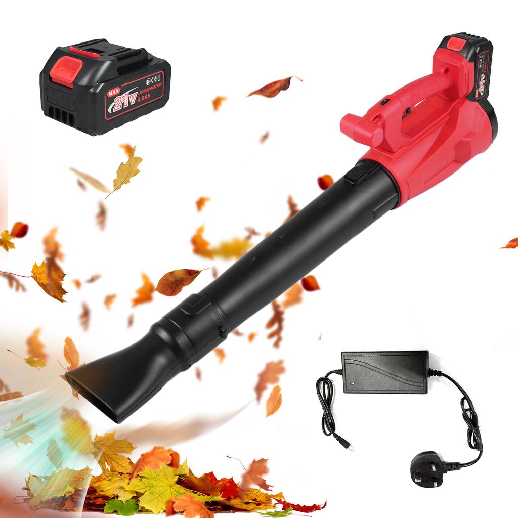 Suflantă de frunze 21V Suflantă electrică de frunze Baterii 4.0Ah și încărcător incluse Mod 6 viteze Ușoară L