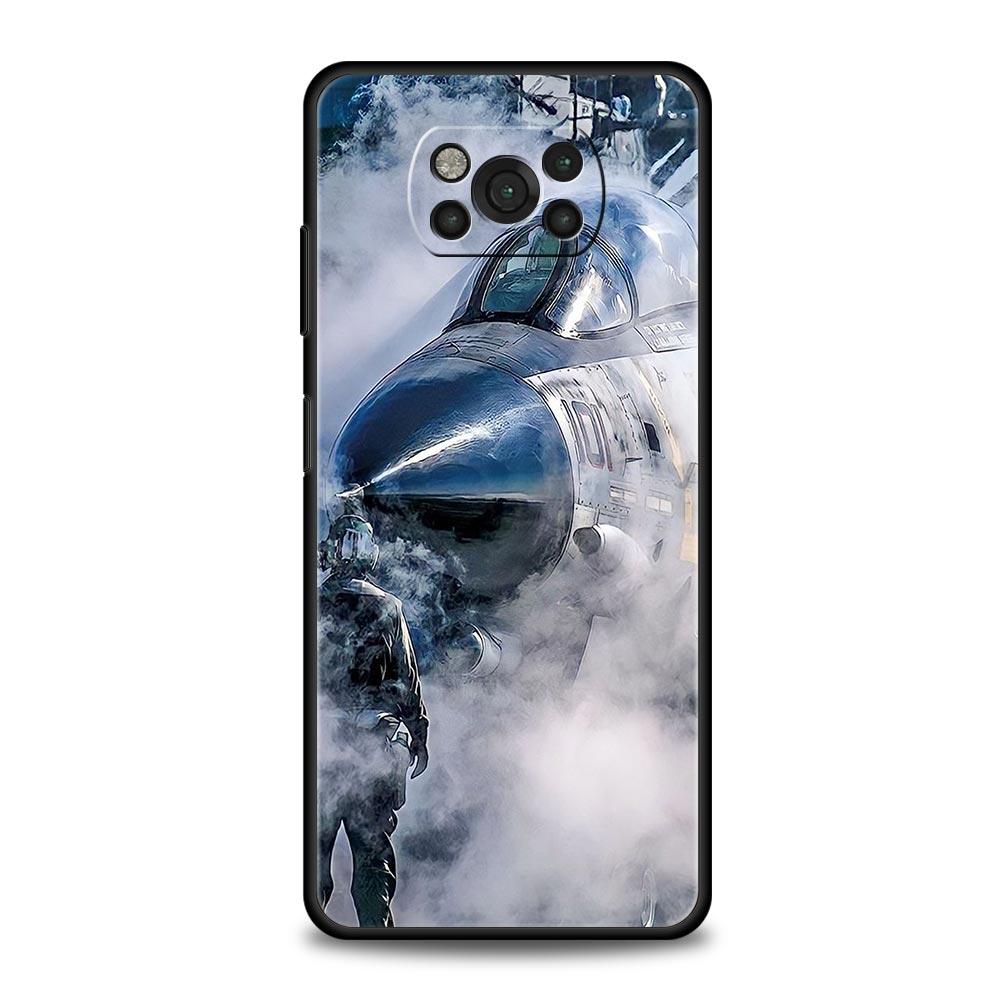 Fighter Planes Phone Case For For Xiaomi Poco X6 X5 Pro X4 X3 NFC F5 Pro F4 F3 GT M5 M4 Pro 5G M3 C51 C50 C55 Soft Cover