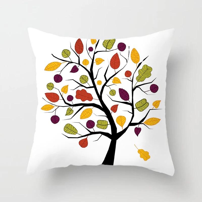 Colorful Tree Pattern Pillowcase Interior Decoration Office Living Room Home Pillowcase