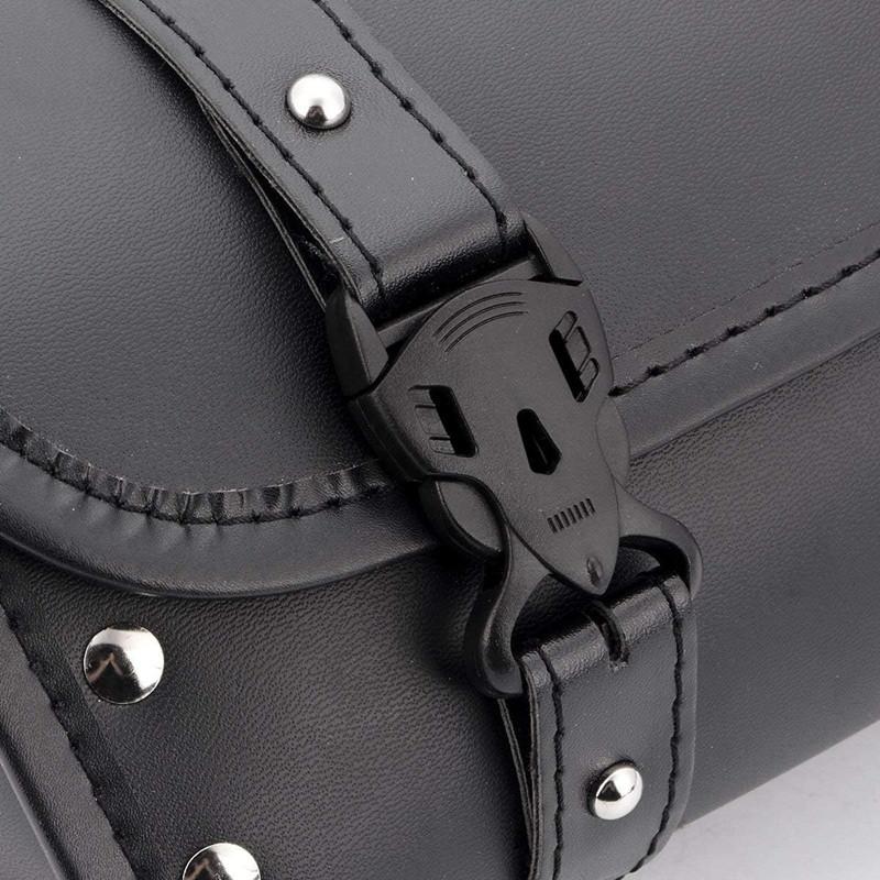 PU Leather Motorcycle Tool Bag Handlebar Roll Bag Waterproof Saddlebag Luggage Storage Pouch for Cruiser Sportster Honda Suzuki
