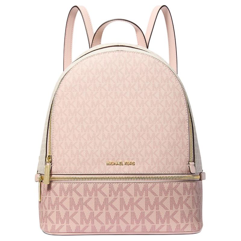 MICHAEL KORS Rhea Signature Pattern Coated Canvas Backpack Medium Women s Pink розовый