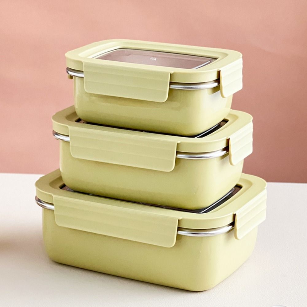 Large Capacity Divided Lunch Box 304 Stainless Steel Snack Box with Lid  Outdoor