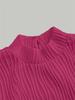 Long Sleeve Crop Top Phumee Textured Mock Neck Solid color A1144