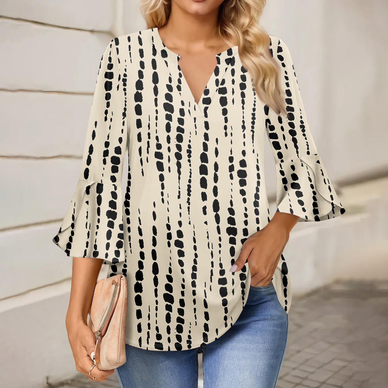 

Жіноча робоча сорочка з плісированою сукнею з рукавом 3/4, верхня сорочка з V-подібним вирізом, повсякденна сорочка на поясі, ділова сорочка L хакі