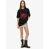 Women's Short-Sleeve T-Shirt with Retro Distressed Red "LOVED" Letter and "JOHN 3:16" Slogan Print