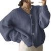 Knitted Cardigan for Women 2025 Autumn and Winter New Style Casual Loose V Neck Lantern Sleeve Knitted Sweater Top Pullover Sweater for Women