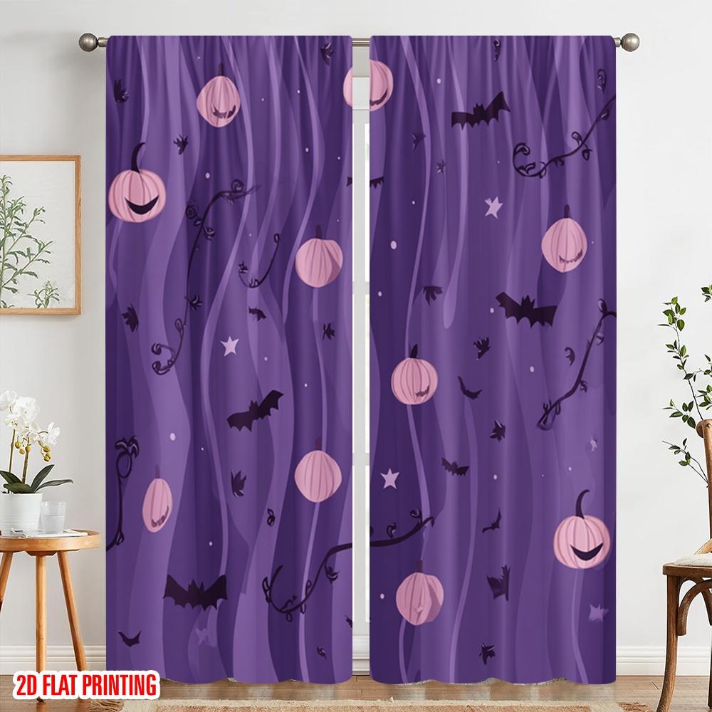 2pcs,2D Plane Printing Popular Curtains Halloween Icons Flight Versatile Fabric (without Rod) Decorations Outdoor Ldeal for