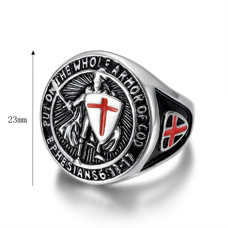 Vintage Cross Ring for Men Hiphop Jewelry Gold Silver Street Wear Accessory Punk Titanium Steel Finger Ring for Male