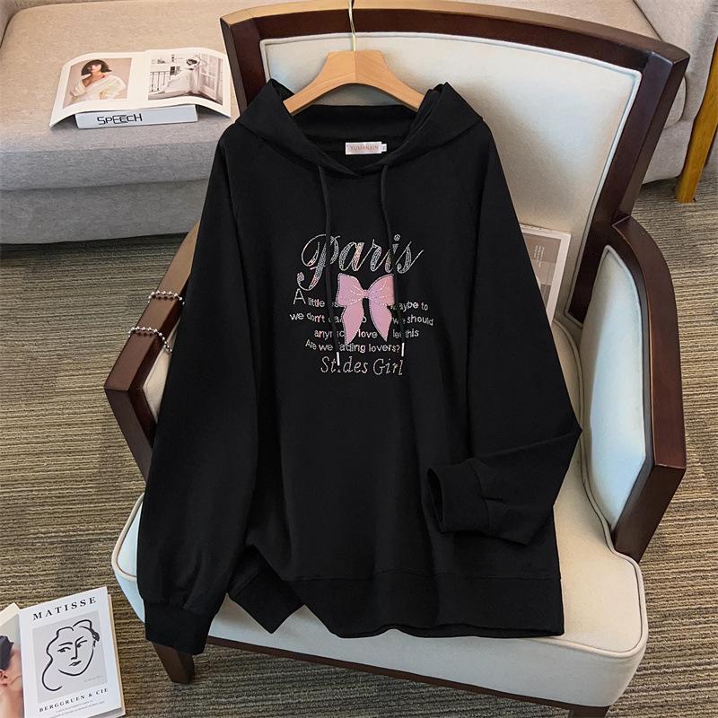 Plus Size Autumn Hooded Sweatshirt, Chest Circumference 150/160, Loose Fit for 200-350 Jin