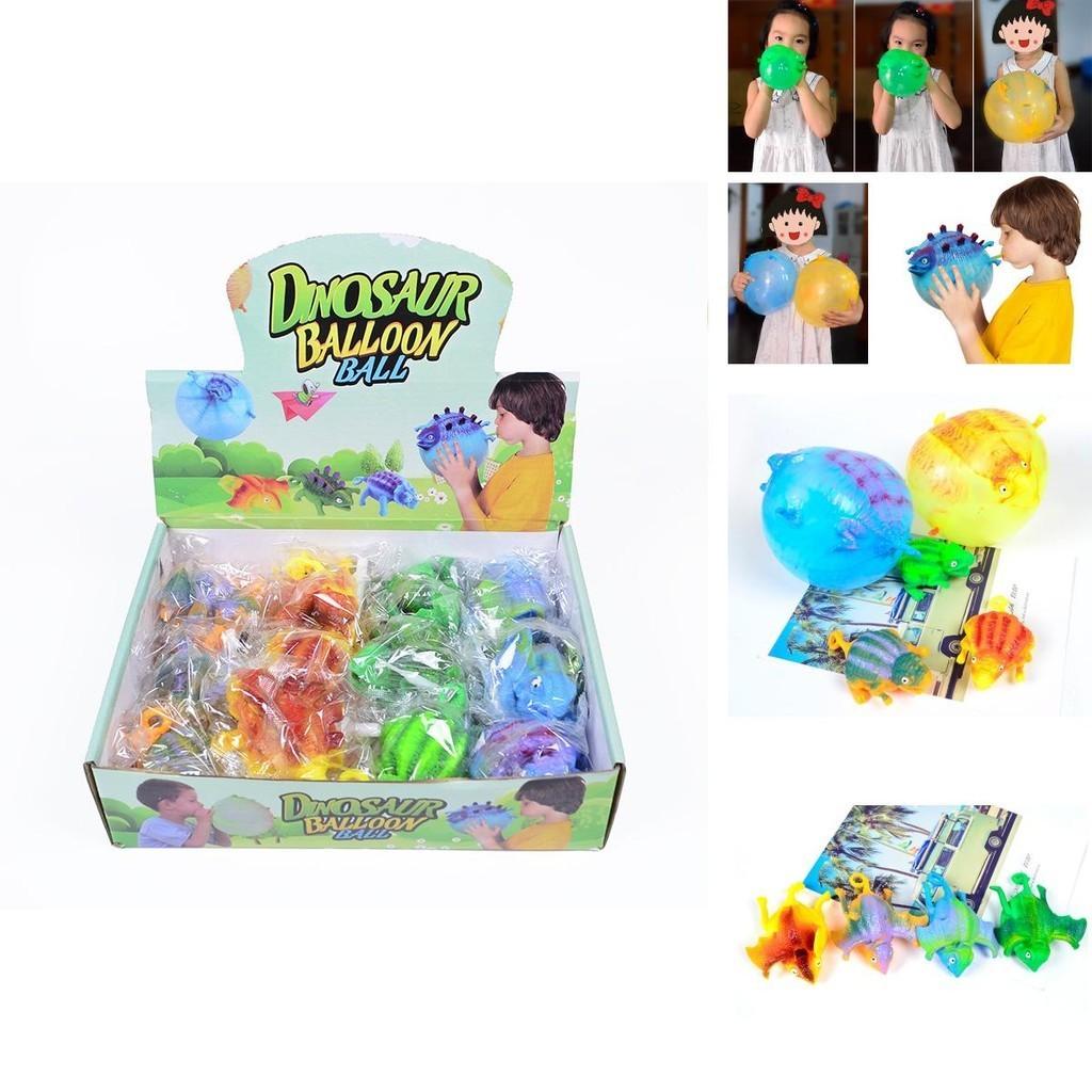 Blow-up Dinosaur Stress Ball Fun And Novelty Tpr Toy For Anxiety Relief