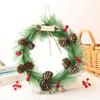 Umělý květinový vánoční věnec Zelený listový svícen Vánoční věnec