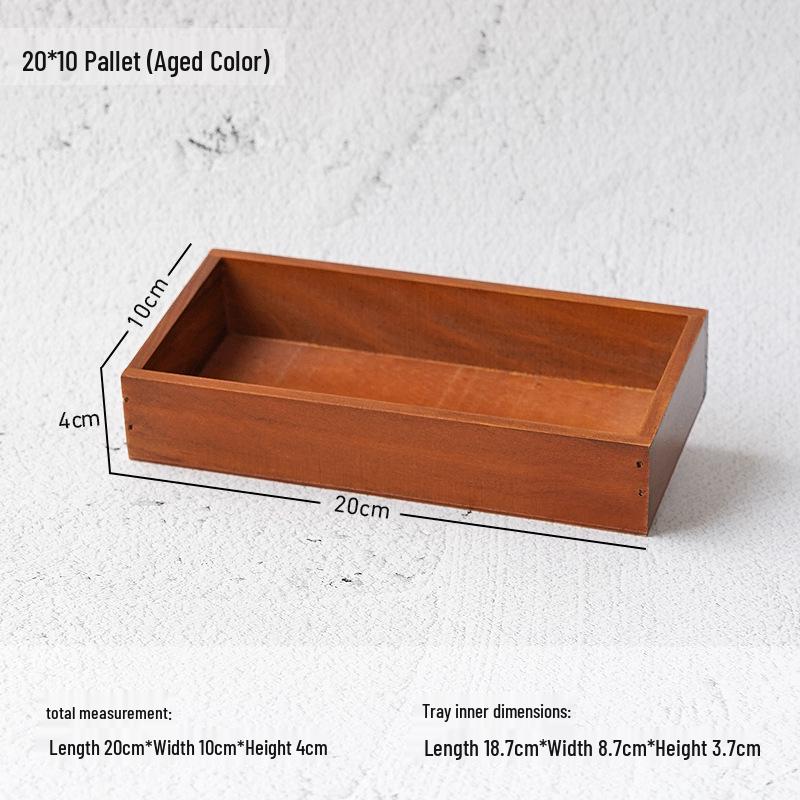 Retro Wooden Multi-Grid Desktop Storage Box and Display Tray
