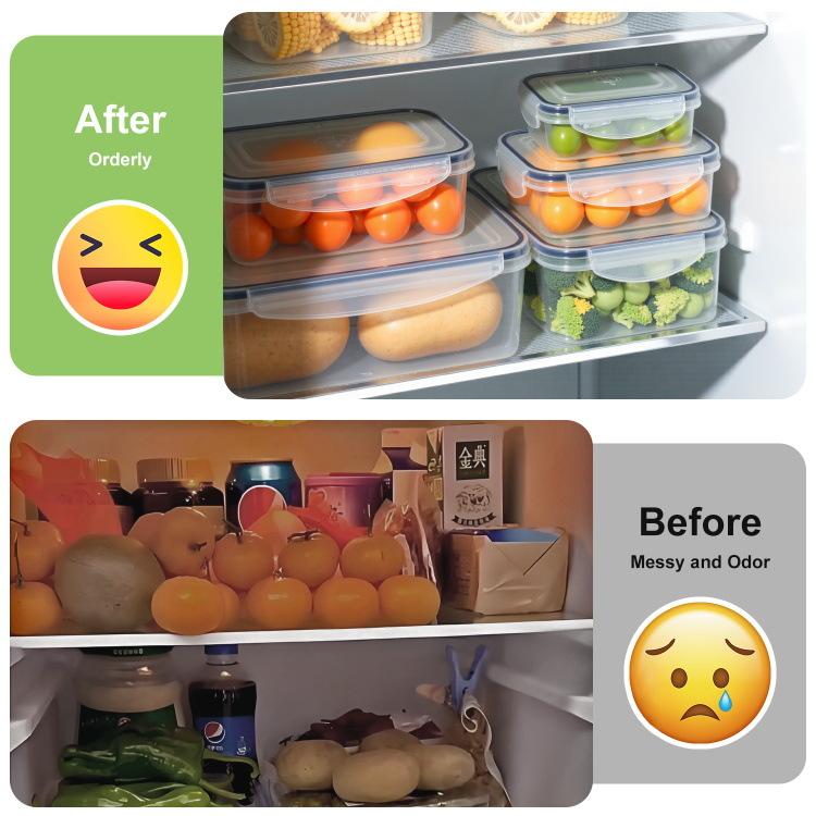 Sealed Food Storage Container Set, Kitchen Preservation Box, Button Leak Proof Bento Box