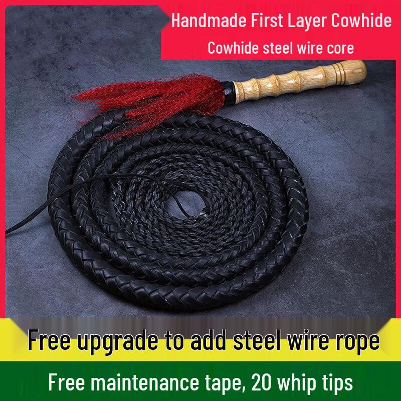 Lin Wa Cowhide Fitness Training Whip