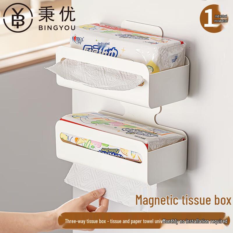 Magnetic Wall-Mount Tissue & Wet Wipe Dispenser
