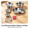 11 Pieces Toy Cookware Set with Storage Pouch Realistic for Daycare, Preschool