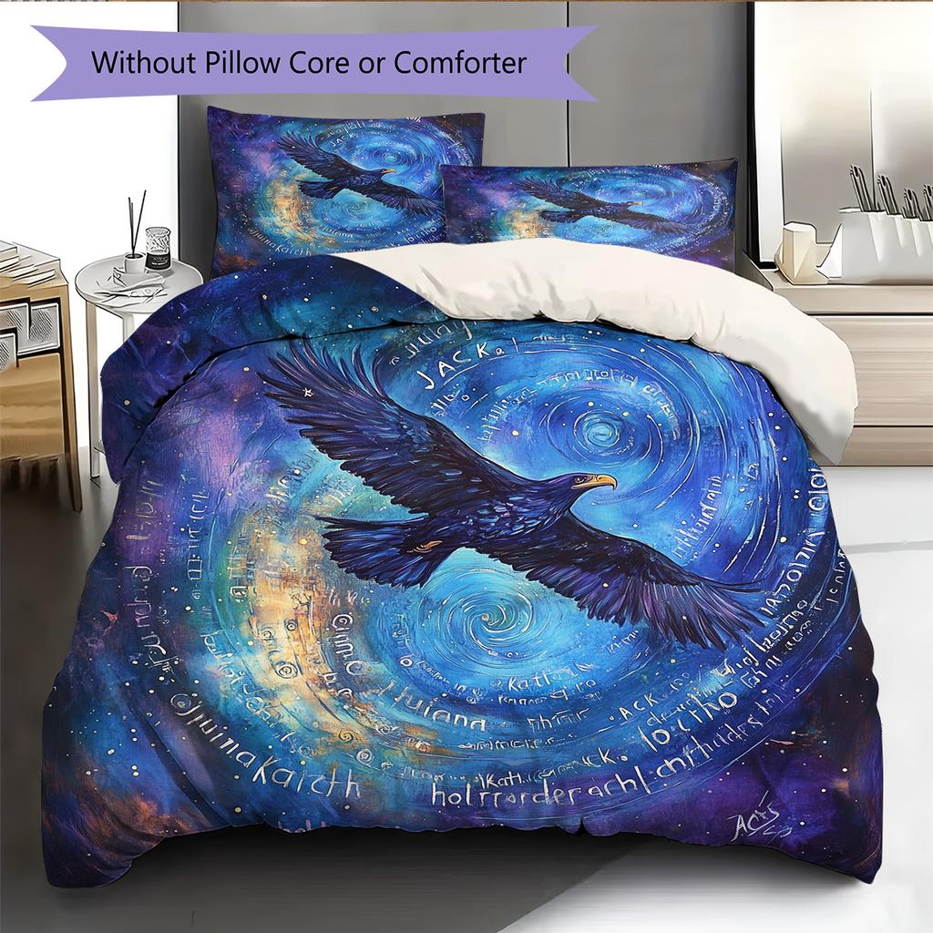 Blue Eagle  Pattern Bedding Quilt Set Quilt Cover Pillowcase Home Decoration  Gift (1 * Duvet Cover + 2 * Pillowcase, Without Core)