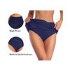 Women Solid Color Drawstring Quick Dry Plain Boxer Swim Trunks For Swimming